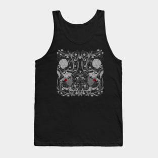 William Morris Achromatic floral forest Goddess pattern Tank Top